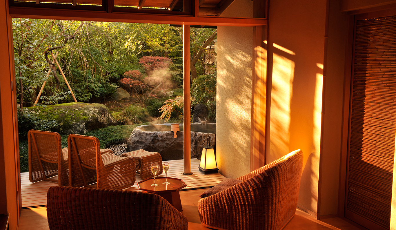 Room with Open-Air Big Stone Bath